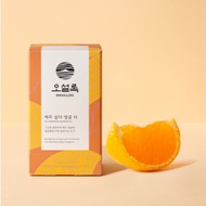 Osulloc Jeju Samda Tangerine Tea (20 Tea Bags) | Refreshing Citrus Herbal Tea | Caffeine-Free Korean