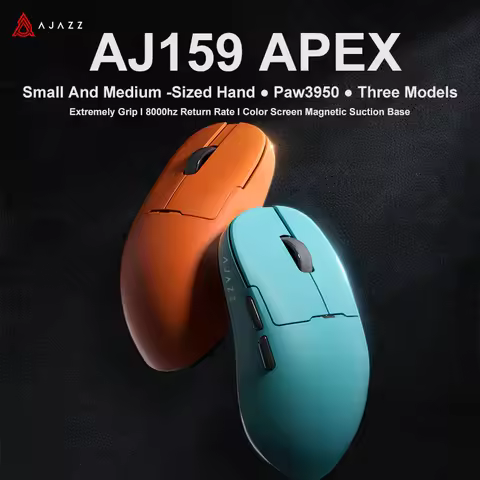 AJAZZ AJ159 APEX/AJ159PRO Wireless Mouse with RGB Magnetic Charging Base Lightweight Wired Bluetooth
