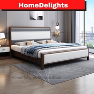 HomeDelights Solid Wooden Contrast Colour Matching Bedframe Queen Size Katil Kayu