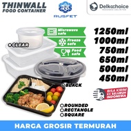 THINWALL Plastic Container Box Take Away Food Container Thick Round Bowl DELKOCHOICE