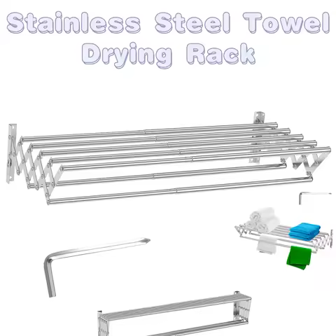 Laundry Drying Rack Collapsible Wall Mounted Clothes Drying Rack Stainless Steel Drying Rack Retract