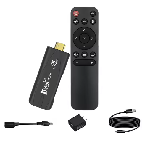 T09C-TV98 TV STICK 2G+16G Android12.1 2.4G 5G WiFi Android Smart TV BOX 4K 60Fps Set Top Box(US Plug