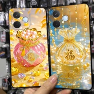 Oppo a5 pro 5g case printed with CNY, lantern, lucky gold pot lotus