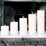 Global Views Pillar Unscented-4"x8" Candles/Snuffers, White
