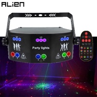 Multi-function DMX Stage Laser Lights Sound Active 15 Lens RGBW  UV Disco Strobe Lights DMX512 Laser
