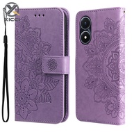 XICCI Flip Case for Vivo Y16 4G/Y02S 4G Phone Case Seven Petals Embossing Magnetic Leather Wallet Ph