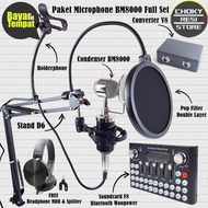 BARU COD Paket Microphone BM8000 Full Set Plus Soundcard F8 Woopower +