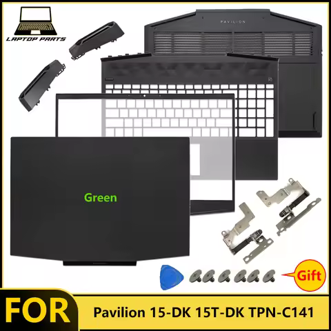 NEW For Pavilion 15-DK 15T-DK TPN-C141 Laptop LCD Back Cover Front Bezel Palmrest Bottom Case hinge 