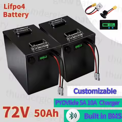 thundergIow-72V 50Ah Lifepo4 Lithium Battery Pack High Capacity for 3000W 5000W 8000W Electric Motor