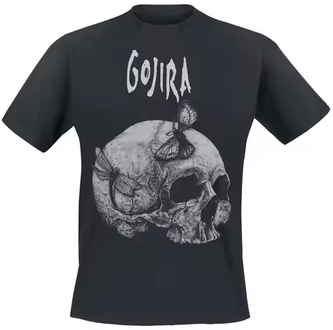 Gojira Band Logo T-Shirt Men's Technical Death Metal Graphic Tee with Skull & Butterfly Print Casual