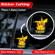 Custom CUTTING STICKER PIKACU + NAME CUSTOM CUTTING NAME STICKER