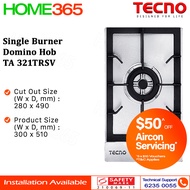 Tecno Single Burner Domino Hob TA 321TRSV LPG/PUB - FREE INSTALLATION