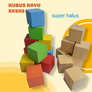 Cube block 5X5X5CM wooden cube block 5 x 5 x 5 cm smooth finishing photo props base busy cube materi