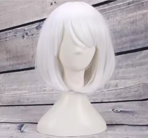 Akudama Drive Cutthroat Cosplay Wig Satsujinki White Short Synthetic Cos Hair Bobo Wigs