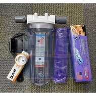 10" 1 Stage Water Filter Package Housing + CTO Alkaline ( pH Booster)