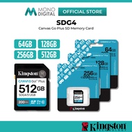 Kingston SDG4 Canvas Go Plus SD Class 10, UHS-I, U3, V30 Memory Card for DSLRs, Mirrorless Cameras &