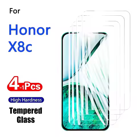 1-4pcs Screen Protectors For Honor X8c Tempered Glass Crystal 9H HD High Aluminum Anti Scratch Case 