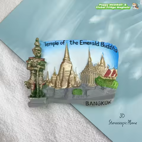 Thailand National Treasure Bangkok Grand Palace Erawan Temple Scenery Fridge Magnet Travel Souvenir 