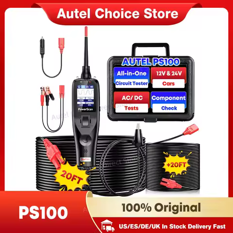 Autel PowerScan PS100 Car Electrical Circuit AVOmeter Tester 12V/24V Power Probe Kit Automotive Syst