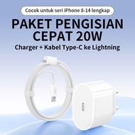 TRANYOO T-AP2 PD20W Pengisi Daya Cepat 1 Set (Adaptor + Kabel Type-C ke Lightning) Cocok untuk iPhon