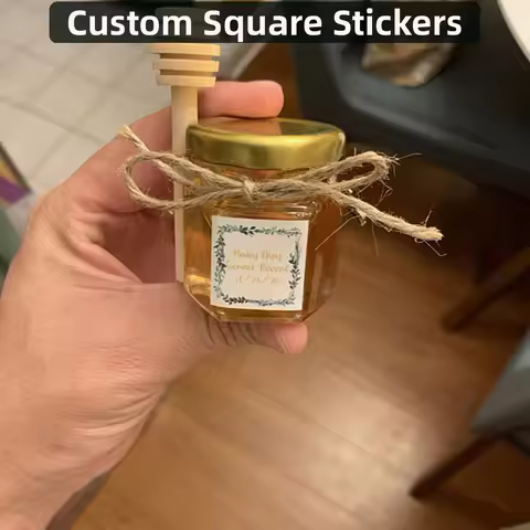 Custom square Stickers Personalized Logo Sticker Adhesive Labels Wedding Party Decoration Stationery