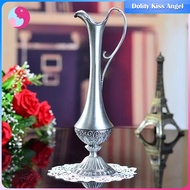 Dolity Pewter Flower Vase Bottle For Vintage Banquet Restaurant Table Decor