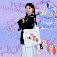 KPop Demon Hunters Huntrix Print  Canvas Tote Bag Canvas Bag Huntrix Mira Rumi Zoey Beg Tote Kanvas 
