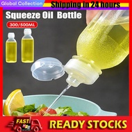 【In Stock】1pc 300/500ml Oil Bottle Kitchen Oil Spray Bottle Condiment Squeeze Bottles Cooking Baking Ketchup Mustard Mayo Hot Sauces Olive BBQ