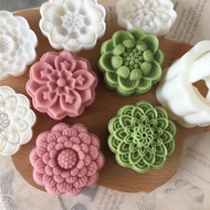 be&gt; Plastic Mooncake Stamp Cute Lotus Shape Mooncake Mold Festival DIY Hand Press Mooncake Cutters Pastry Decorating Gad