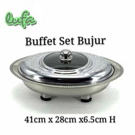 41x28 cm BUFFET EMBOSSED OVAL/ BUFFET SET/ BUFFET FOOD TRAY/ LOYANG/ BUFFET SET BERKAS LAUK CATERING