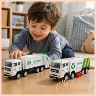 FREEWOODIE Garbage Truck Toy, Inertia Powered Plastic Recycling Sanitation Vehicle, Interactive Mode