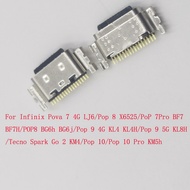 10-50Pcs Connector Usb Plug For Infinix Pova 7 Pop 8 9 10 Pro Tecno Spark Go 2 Go2 Pop8 Pop9 Chargin