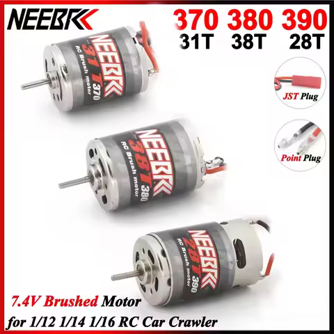 NEEBRC 370 380 390 JST Brushed Motor Stainless Steel for 1/12 1/14 1/16 1/24 RC Car Crawler Monster 