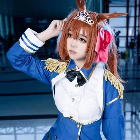 A;3\v,7'd/Anime Game Uma Musume: Pretty Derby Daiwa Scarlet Cosplay Costume Wig Combat Uniform Skirt