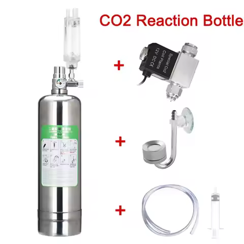 Aquarium CO2 Generator 1L 2L Fish Tank CO2 Cylinder Generator System Stainless Steel Water Injection