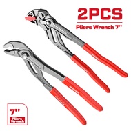 Geinxurn 2PCS 7 Adjustable Wrench CR-V Steel Parallel Jaws Heavy Duty 7-Inch Water Pump Pliers with 