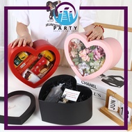 1 PCS SURPRISE BOX LOVE SHAPE WITH TRANSPARENT COVER / BOUQUET BOX / BIRTHDAY BOX / BOX FRUIT