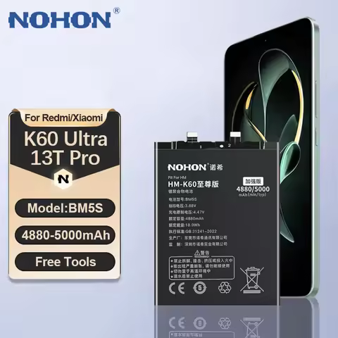 NOHON BM5S Replacement Battery for Xiaomi Redmi K60 Ultra K50 Gaming Mi 9T 10T 11T 12T 13T Pro Phone