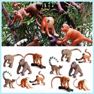 WITTE 6PCS Lifelike Monkey Model Realistic Gift Educational Toys Simulation Gibbon Cubs