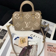 路易威登/Louis Vuitton Speedy20手提包斜挎包單肩包 大象灰 金扣