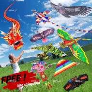 Big kite for adult with srting saranggola for kids long tail rainbow kite eagle kite flying toy