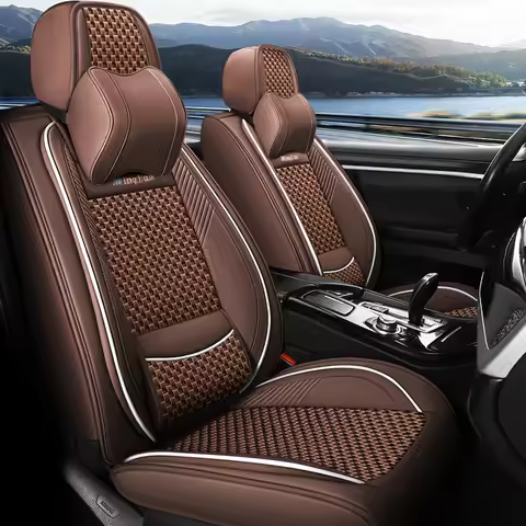2025 New Summr Leather + Ics Silk Four Seasons Car Seat Covers For Nissan Qashqai j10 Skoda Superb 3