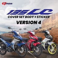 COVERSET LC135 V4 YELLOW BLUE SILVER FULL BLACK ORIGINAL HONG LEONG YAMAHA LC V4 COVER SET 55D-F0000