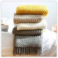 City Europe Style Faux Cashmere Knitted Blanket Bedspread Embossed Towel BampB Sofa Decorate Throw C