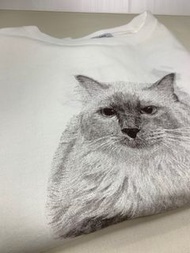 coen美國棉🇺🇸 貓咪系列 白色寬鬆大T-shirt