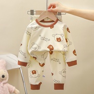 👶ชุดนอนเด็ก ขายาว แขนยาว ชุดกันหนาวเด็ก ผ้านุ่มใส่สบาย ชุดเซ็ท 6เดือน-3ขวบ Childrens pajamas