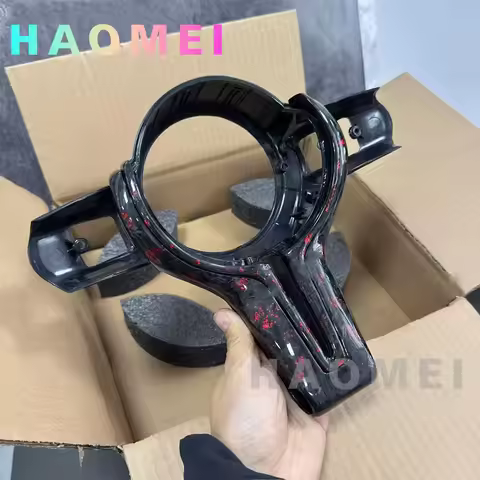 Customized red foil forged carbon fiber steering wheel cover suitable for BMW M Series F80 F82 F10 F