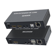 4K HDMI USB KVM Extender 120M over Cat6 KVM Extender HDMI to RJ45 Over Lan Network HDMI KVM Extender with USB For Mouse Keyboard