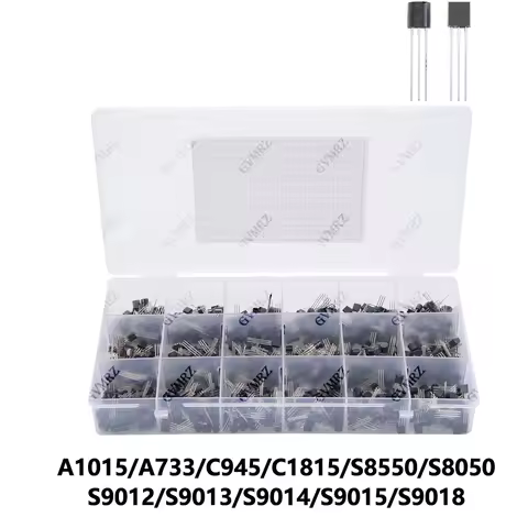 900PCS 18Values Transistor Assortment Kit A1015 S8050 2N3904 2N5551 Box for Electronics DIY Projects
