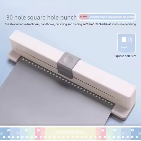 30-Hole Love-Shaped Hole Puncher - Multi-Functional Adjustable Hole Spacing, Suitable for A4/B5/A5/B
